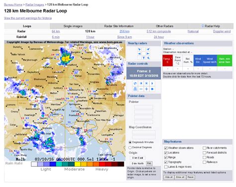 tamworth radar loop 128 km.
